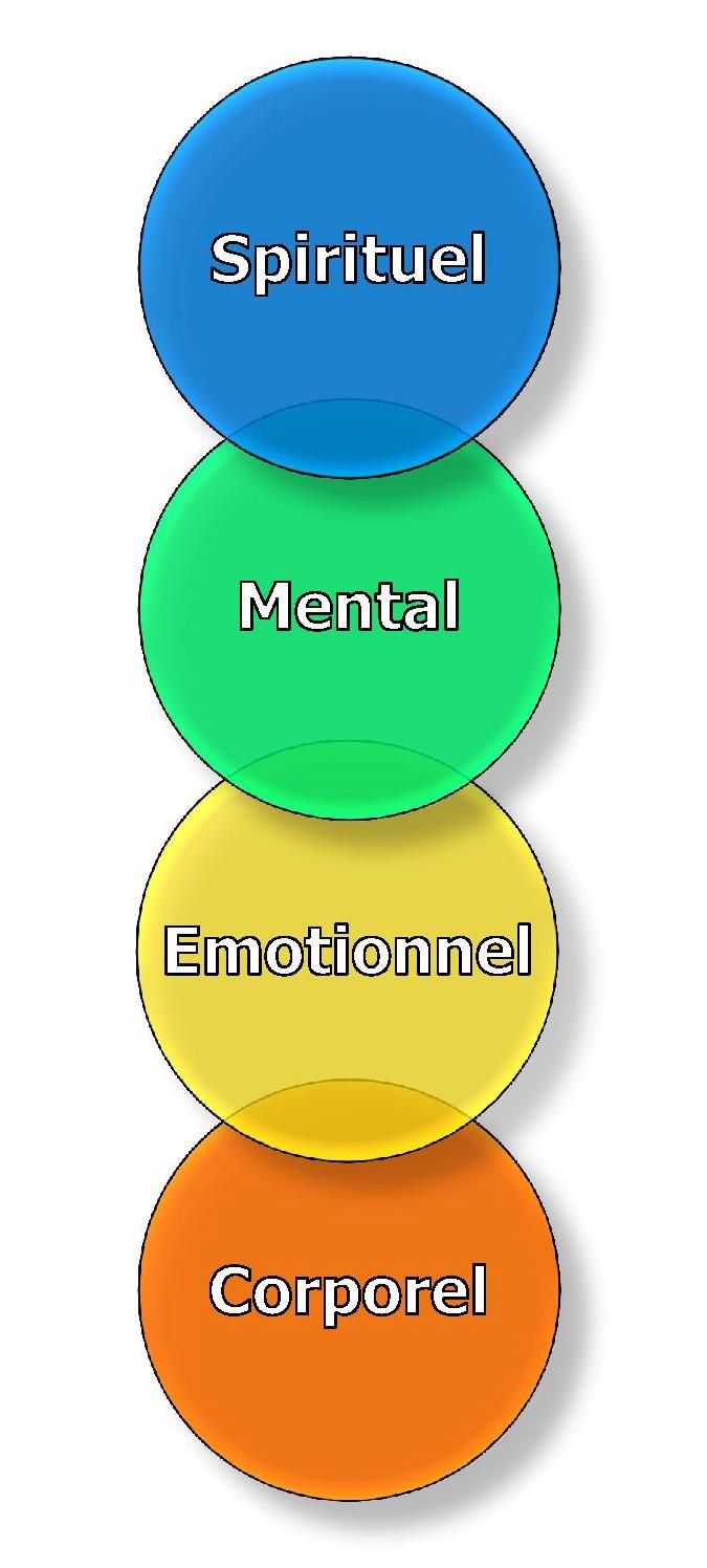 4 sphères psychothérapie intégrative, corporel, émotionnel, mental et spirituel